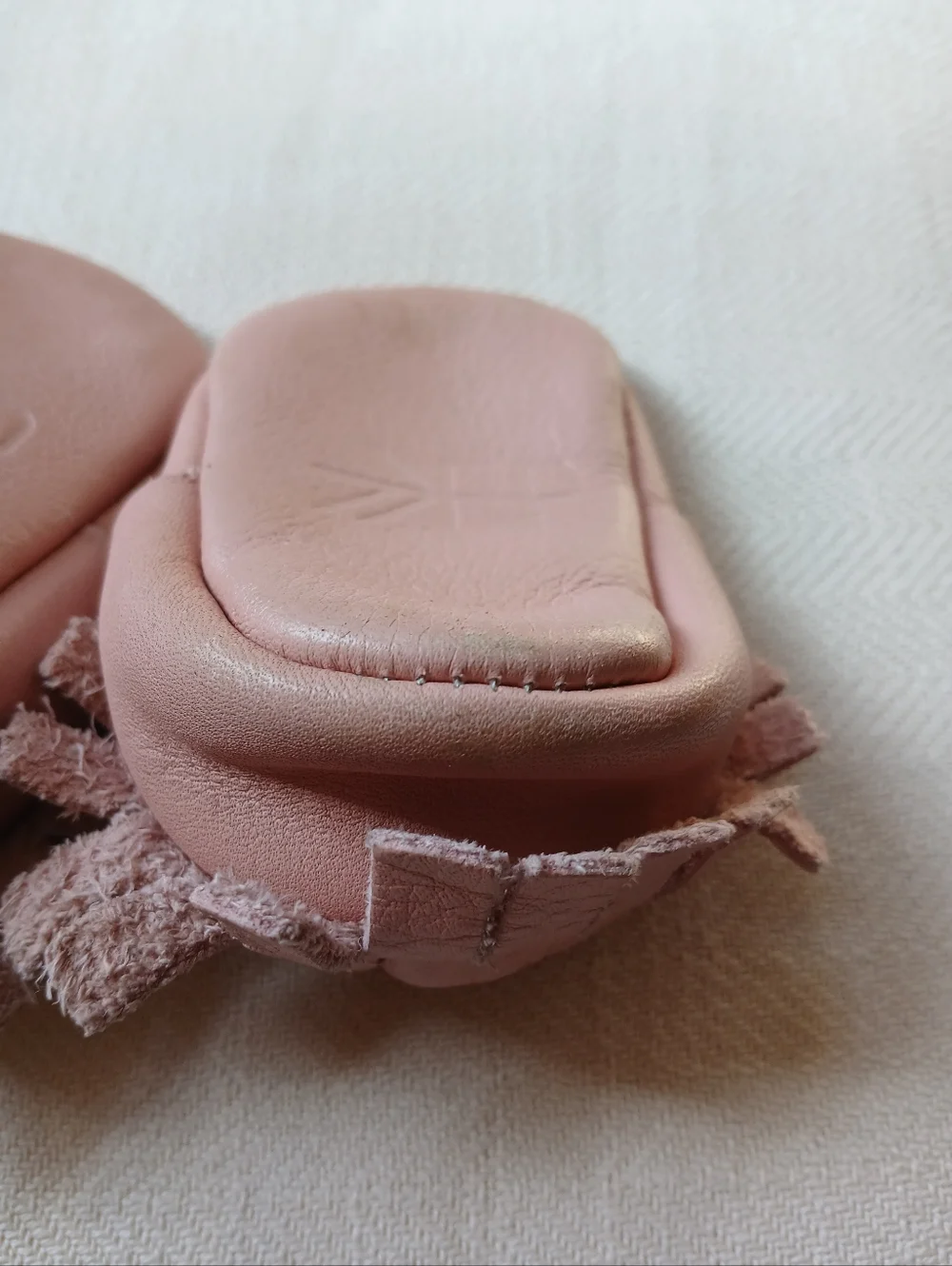 FP Kids Pink Leather Fringe Moccasin Baby Shoes